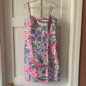 Lilly Pulitzer Pink and Blue Sundress Spaghetti Strap Mini